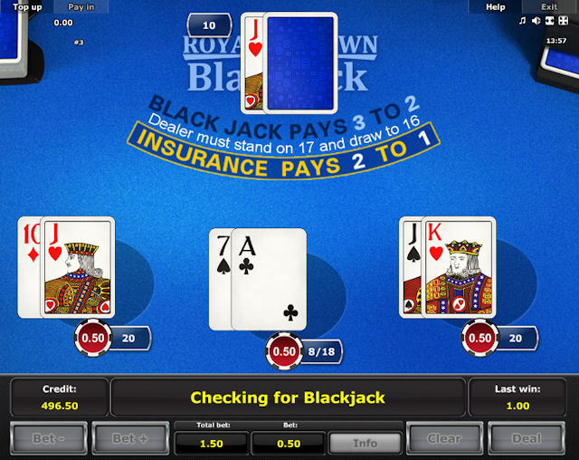 Online hra Royal Crown Blackjack zadarmo